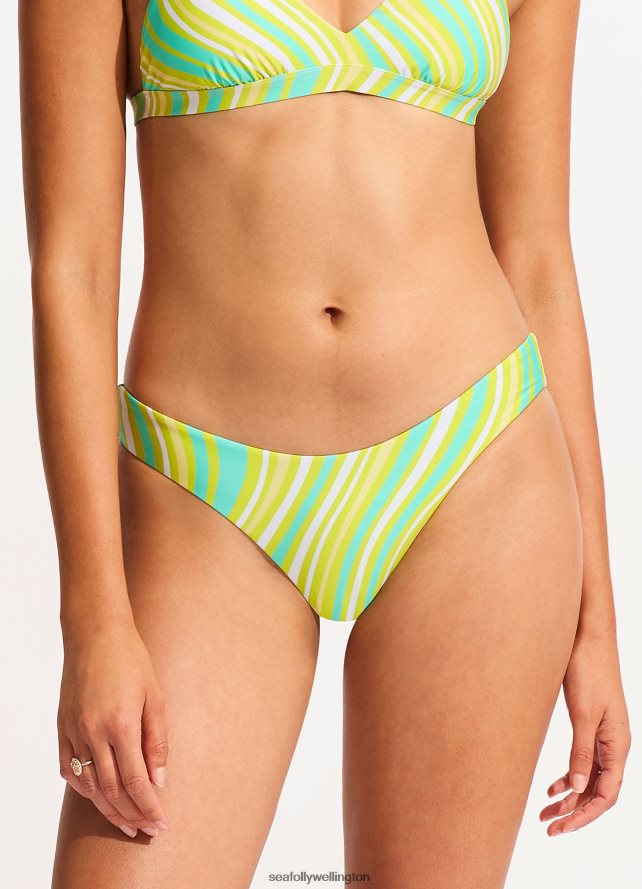 Seafolly Women Mod Squad High Cut Rio Swimwear Lime Burst LT08Z8488