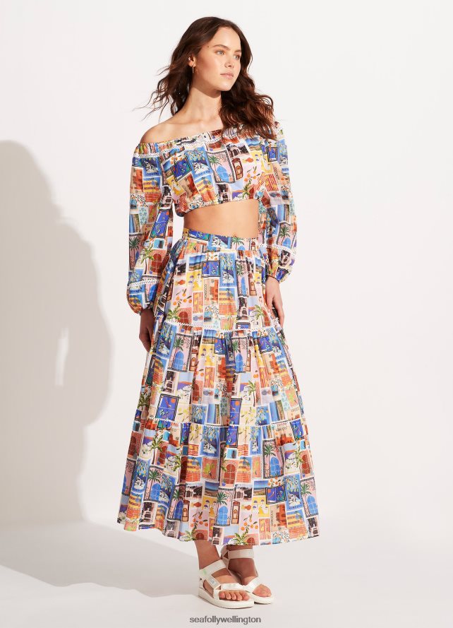 Seafolly Women On Vacation Crop Top Swimwear Azure LT08Z8743