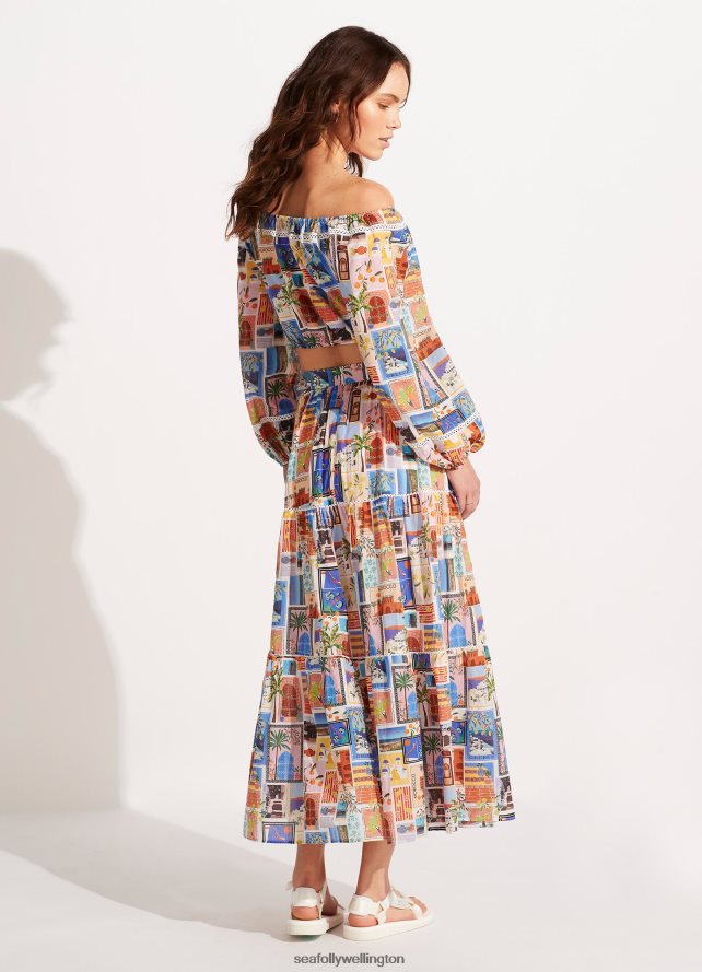 Seafolly Women On Vacation Crop Top Swimwear Azure LT08Z8743