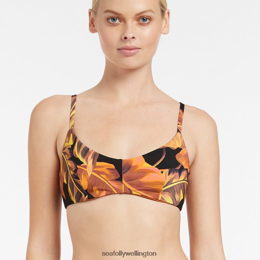 Seafolly Women Palmas C_D U/Wire Top Swimwear Black LT08Z8423