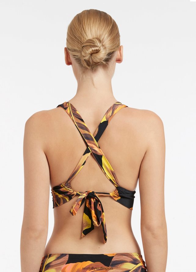 Seafolly Women Palmas Soft Tri Top Swimwear Black LT08Z8622