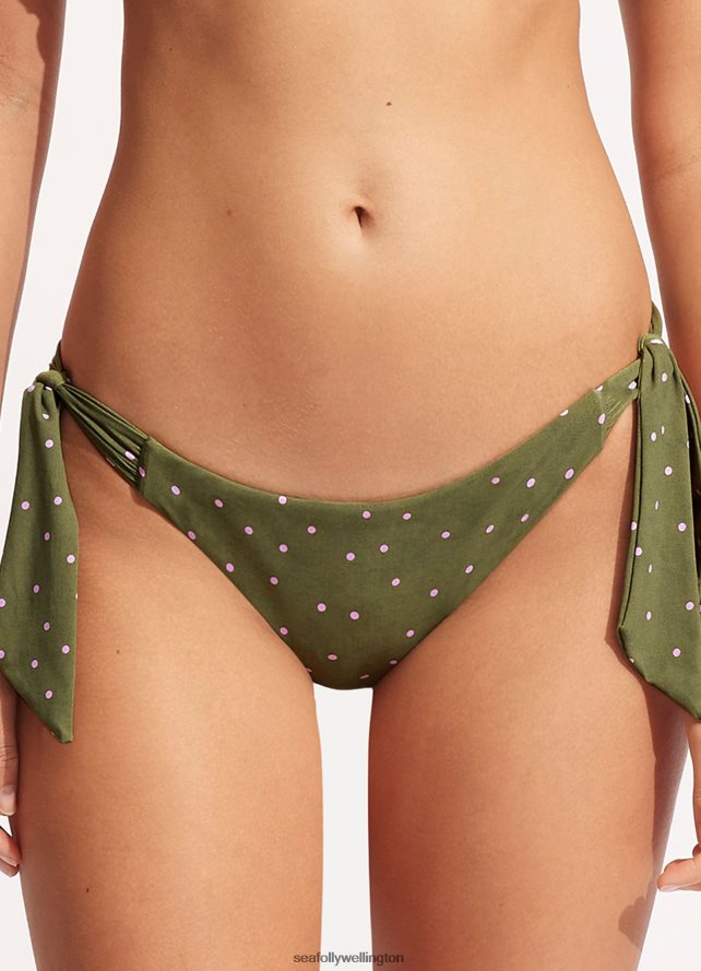 Seafolly Women Paradise Garden Hipster Tie SideAvocado Spot Swimwear Fashion LT08Z8598