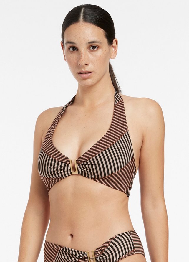 Seafolly Women Raya D_Dd Halter Top Swimwear Tobacco LT08Z8339