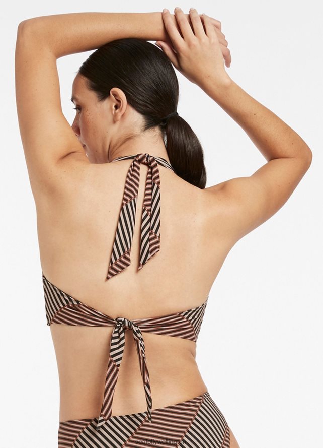 Seafolly Women Raya D_Dd Halter Top Swimwear Tobacco LT08Z8339