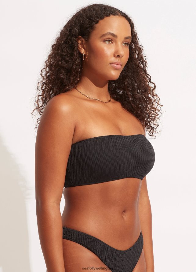 Seafolly Women Sea Dive Tube Top Swimwear Black LT08Z8260