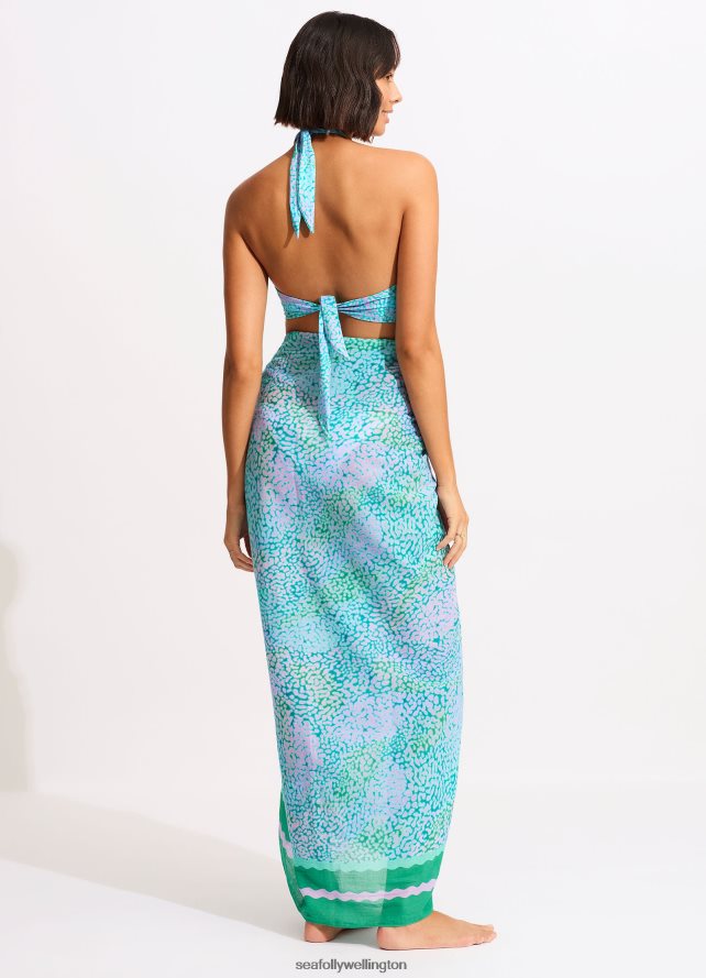 Seafolly Women Sea Skin Sarong Swimwear Vivid Green LT08Z8717
