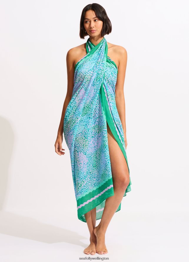 Seafolly Women Sea Skin Sarong Swimwear Vivid Green LT08Z8717