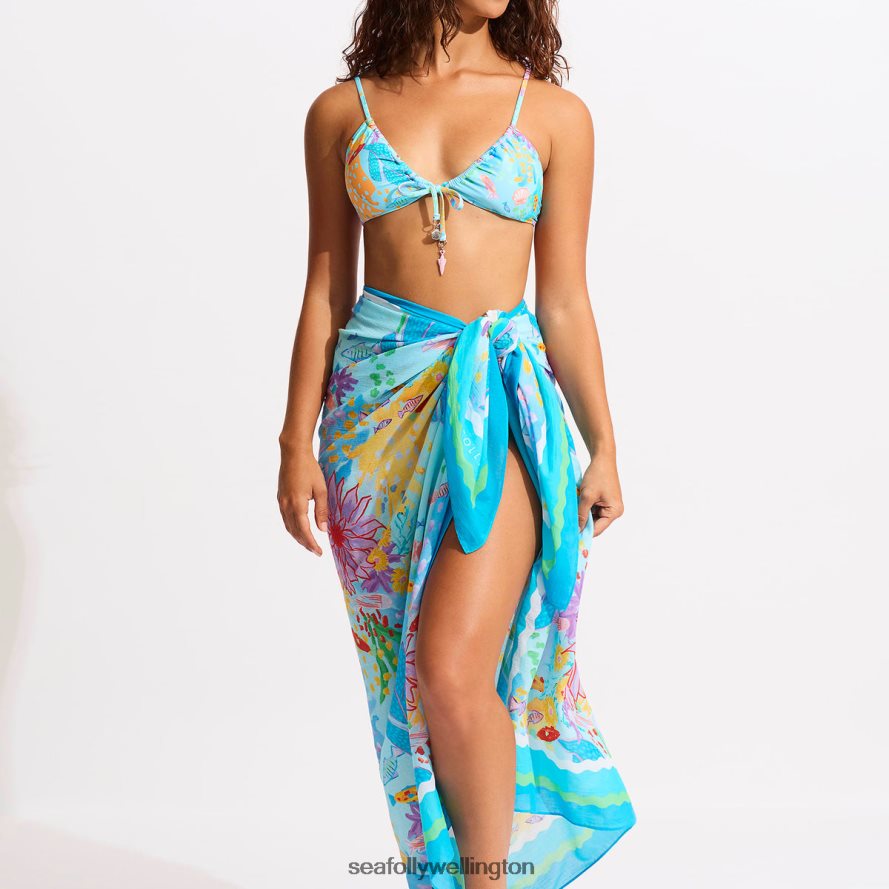 Seafolly Women Under The Sea Sarong Swimwear Blue Mist LT08Z8719