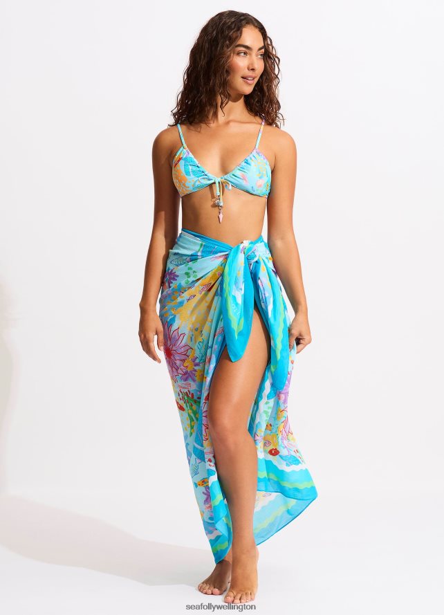 Seafolly Women Under The Sea Sarong Swimwear Blue Mist LT08Z8719