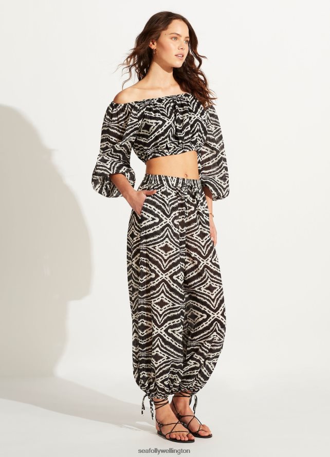 Seafolly Women Zanzibar Crop Top Swimwear Black LT08Z8744