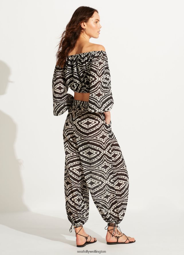 Seafolly Women Zanzibar Crop Top Swimwear Black LT08Z8744