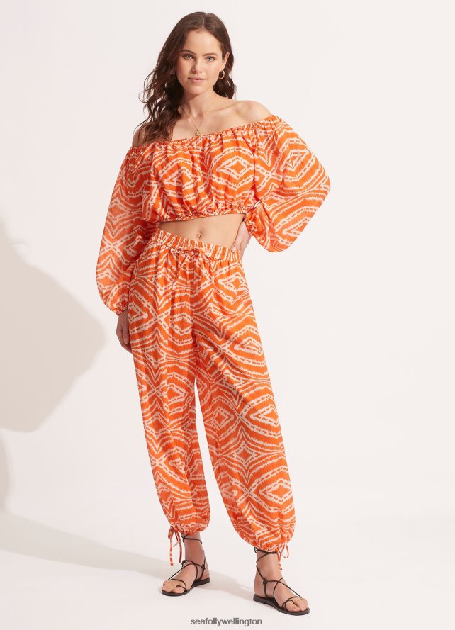 Seafolly Women Zanzibar Crop Top Swimwear Mandarin LT08Z8739