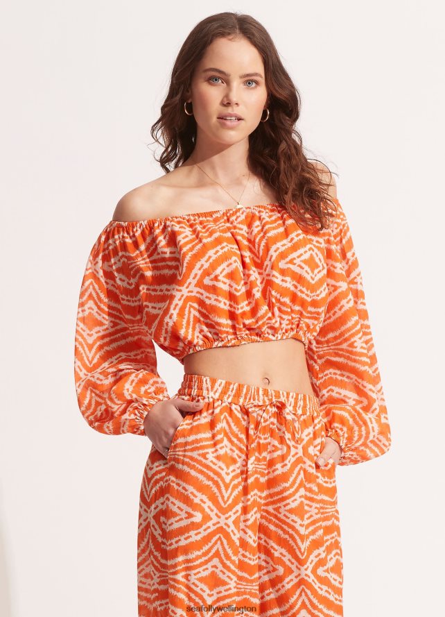 Seafolly Women Zanzibar Crop Top Swimwear Mandarin LT08Z8739