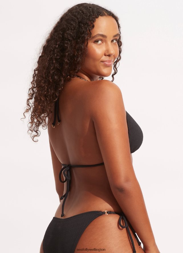 Seafolly Women Sea Dive Slide Tri Swimwear Black LT08Z8284