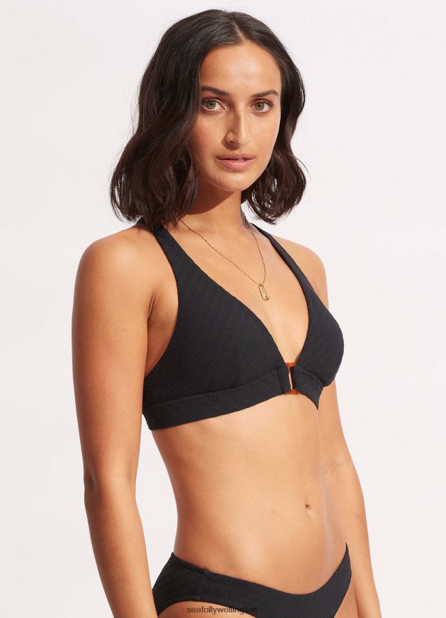 Seafolly Women Willow Longline Tri Swimwear Black LT08Z8511